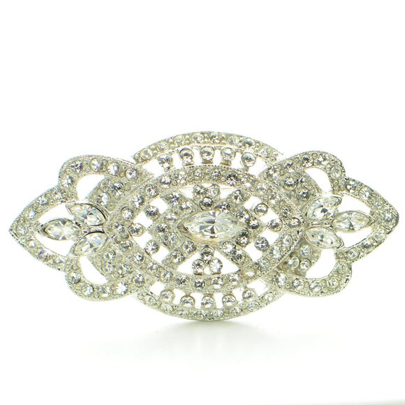 Vintage Kenneth Jay Lane KJL Art Deco Crystal Pin Brooch - Picture 1 of 4